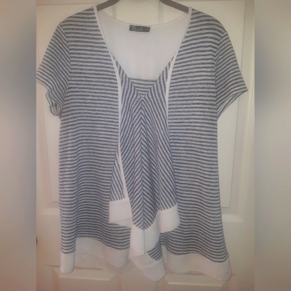 (L)🚨🔥Vtg Bali🔥🚨Striped Sailor Top Ptp 20"× L 26.5" - Picture 2 of 8